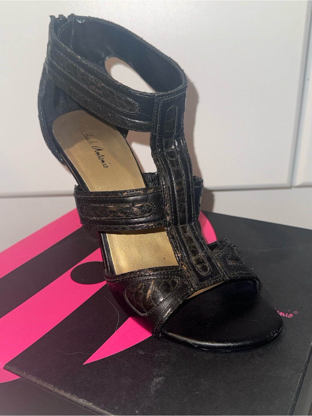 Michael Antonio Black Strappy High Heels